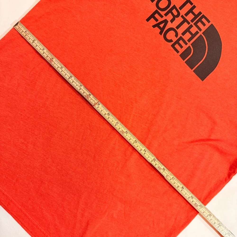 The North Face Long Sleeve T-Shirt Mens Medium Orange Excellent Graphic Logo